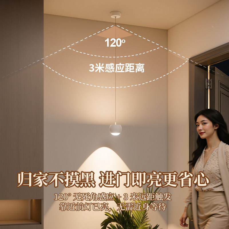 断人体感应玄关升柜吊灯可降现代简约极简隔壁龛氛围HQ-AD208过道