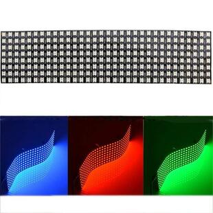 LED全彩WS2812B可编程8X8 8X32 16X16 11X44 22X22智能5V像素软屏