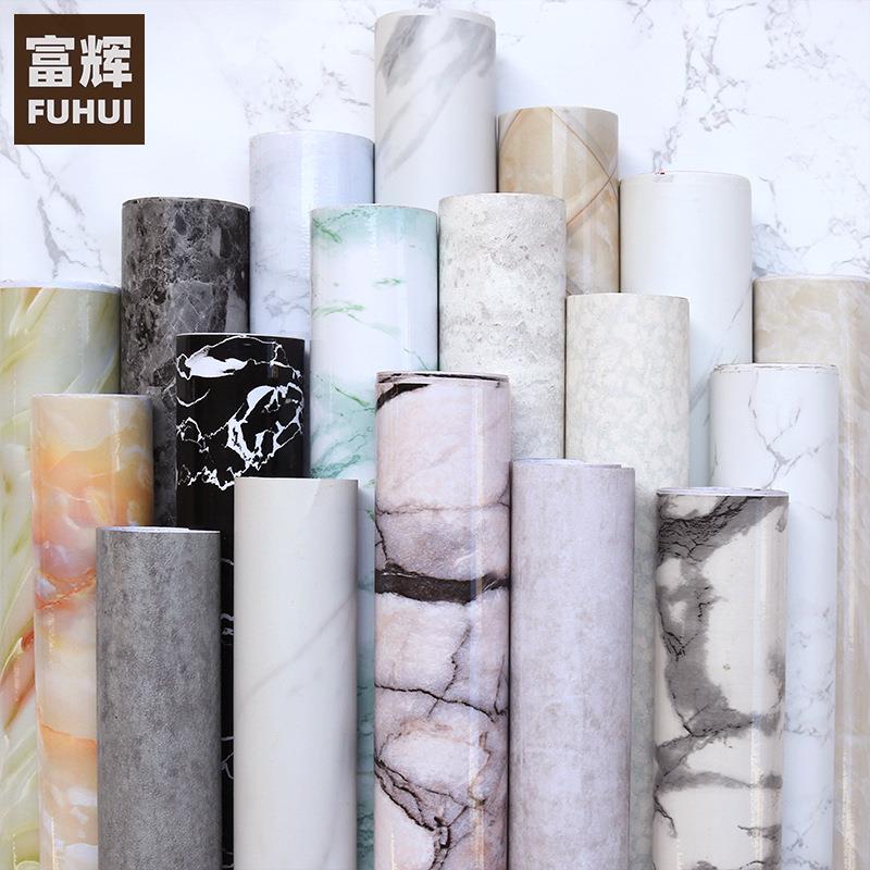 大理石纹墙纸自粘防水防潮壁纸桌面家具翻新厨房防油贴纸50米