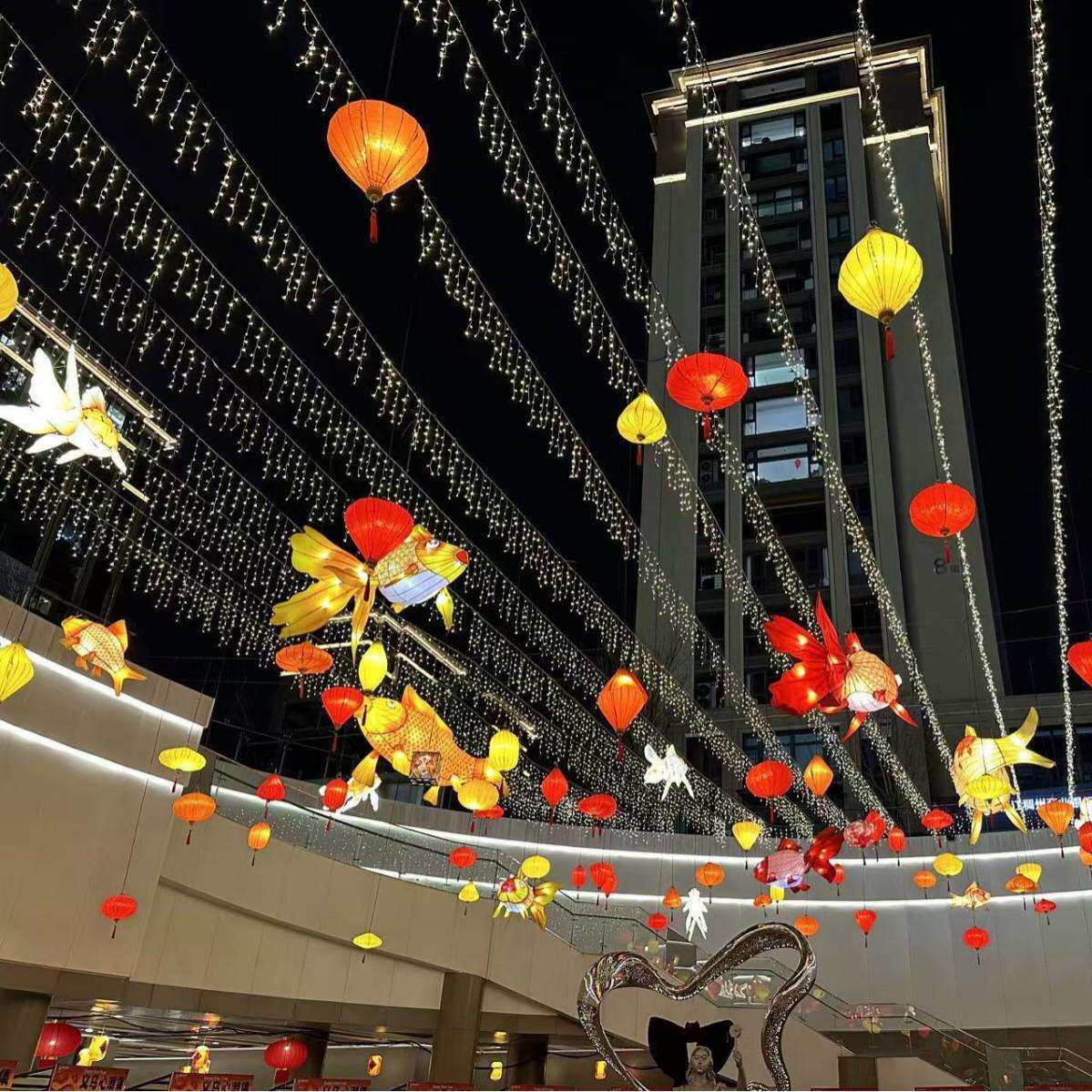 大型节日鲤鱼花灯户外景区装饰灯笼春节庙会灯会商场彩灯年味布置