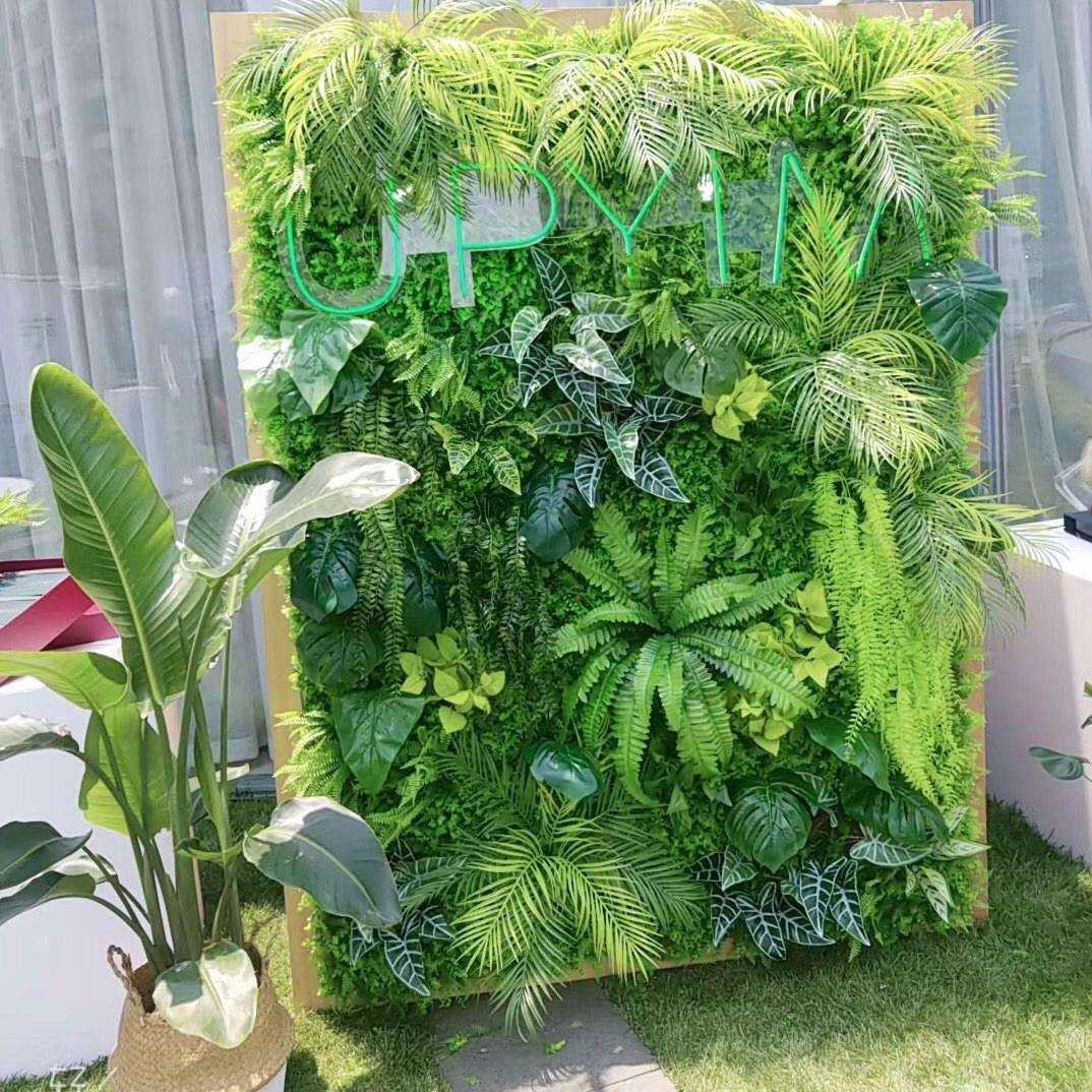 面装饰绿色塑料草坪植物墙假花室内阳台门头形象仿真草仿真植物墙