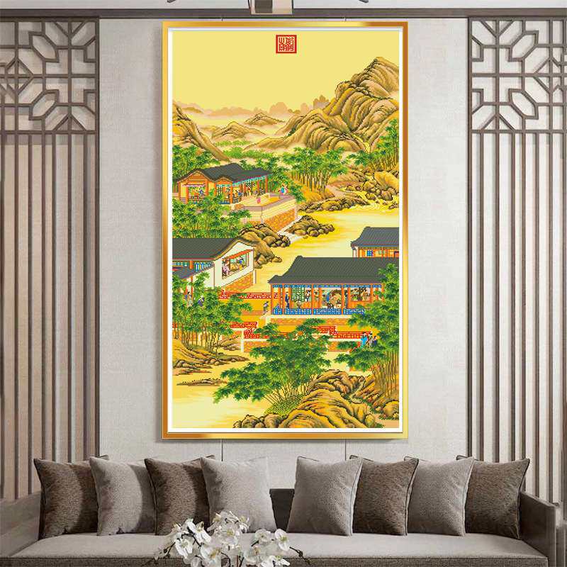 蒙娜丽莎皇室十字绣 雍正十二月——十月画像 新中式装饰画手工绣