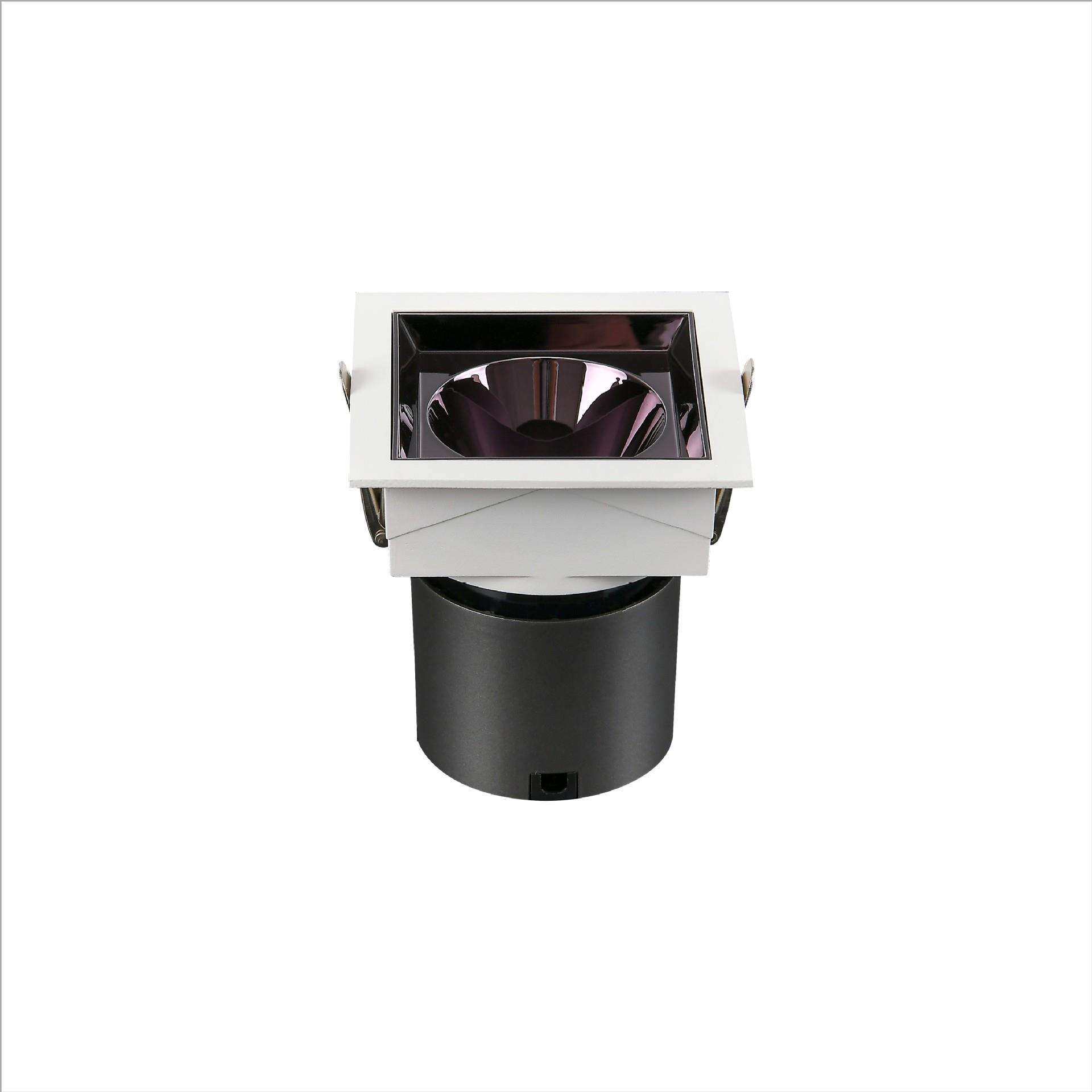 双头led方形射灯 深防眩COB方形洗墙灯成品 外壳套件开孔80mm白光