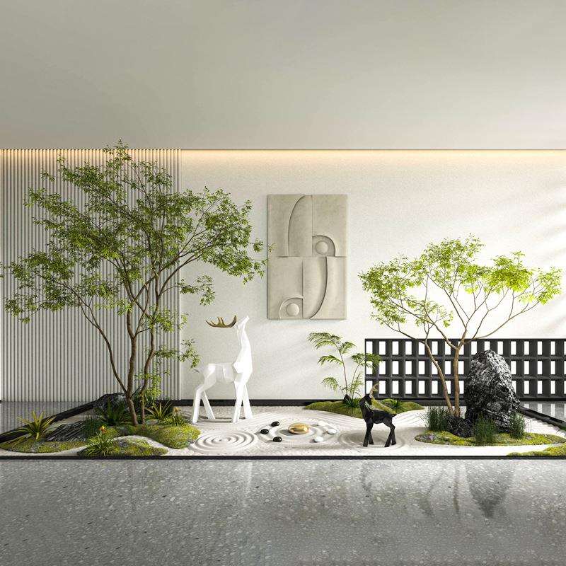 仿真绿植造景别墅室内软装设计搭配装饰大型假树落地盆栽仿生植物
