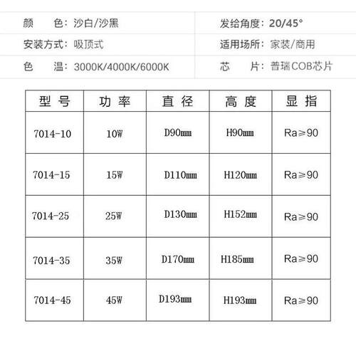 led明装筒灯免开孔10w15w25w35w45W酒店商场家用射灯服装店筒灯