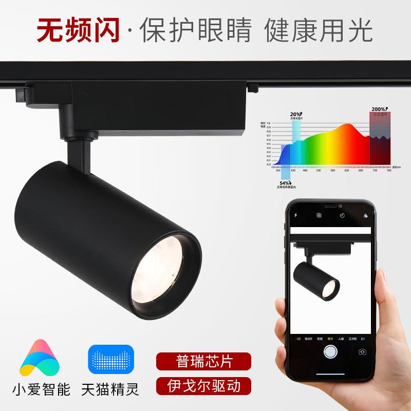 led轨道灯射灯装服装店铺商用家用餐饮酒店天花灯cob明装中山灯具