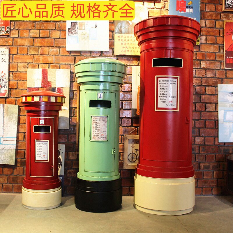 复古电话亭落地场景大型拍摄道具指示牌商场展厅陈列装饰邮筒摆件