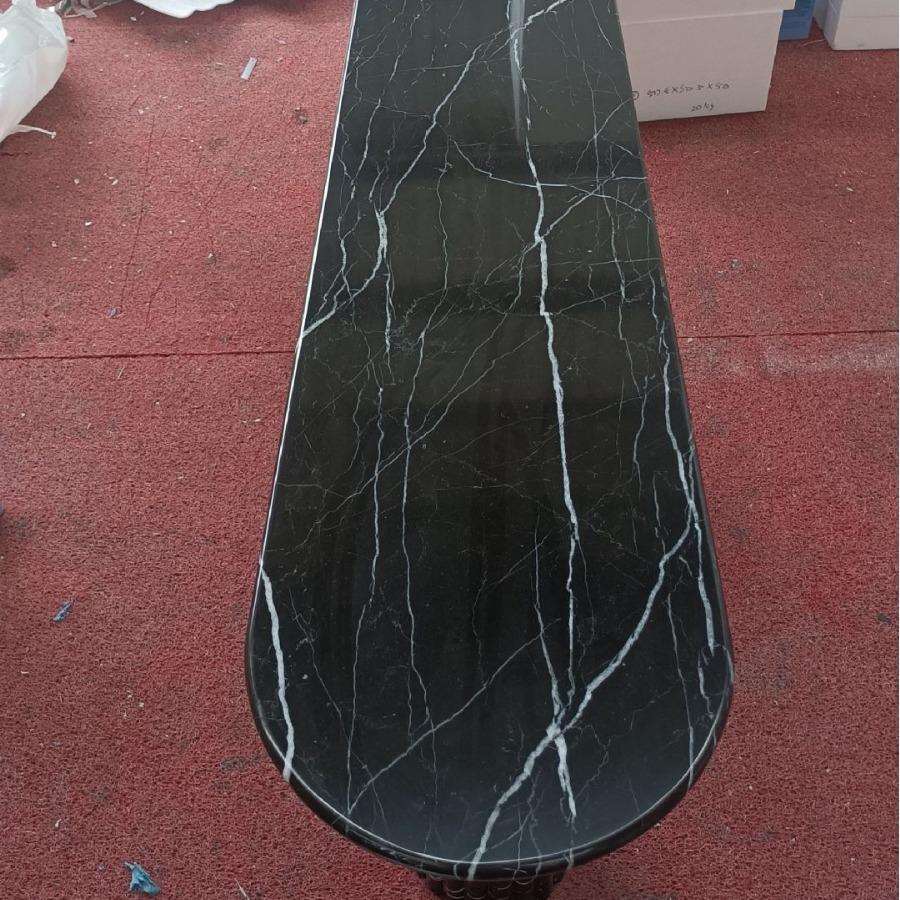 黑白根长桌玄关桌边几轻奢极简风系列椭圆形茶几台面工厂现货
