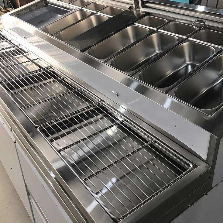 商用风冷披萨台点菜柜保鲜工作台沙拉柜四果汤冷藏料理展示柜