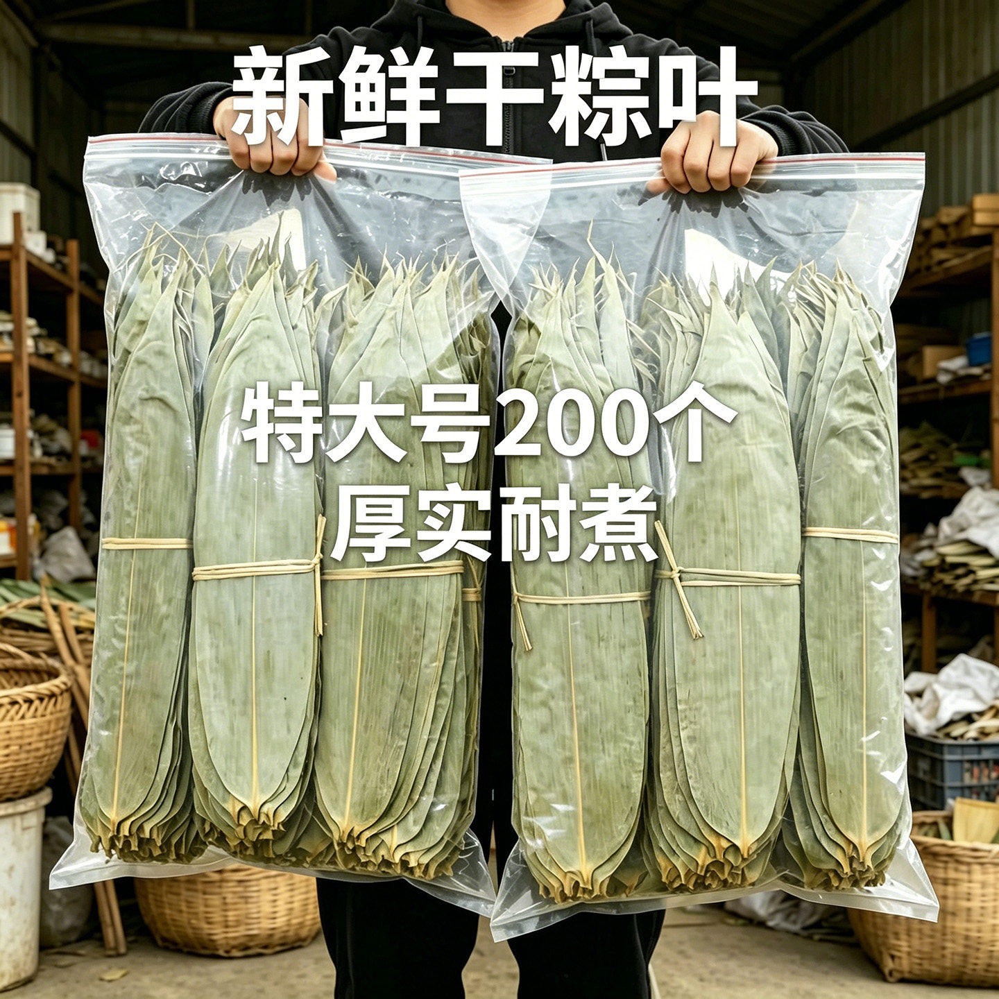 【200片】新货粽叶特大号干净图片