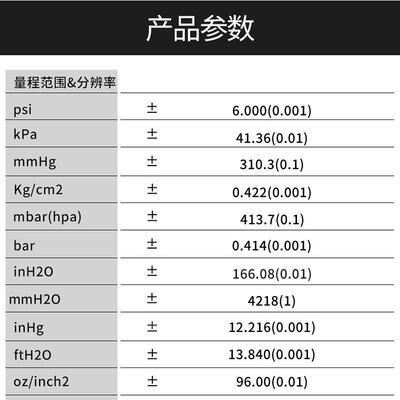衡欣 AZ82062精度数显式压力计 压差仪 负压计 电子压力表