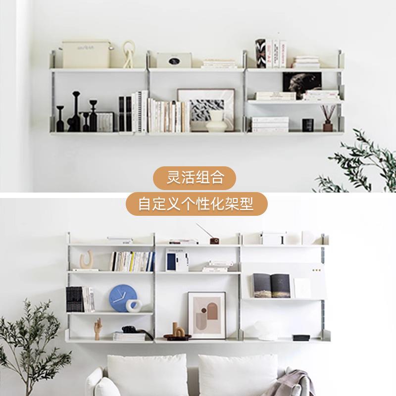 隐形书架壁挂式梳妆台斗柜一体卧室多层化妆桌壁挂式镜柜墙上物架