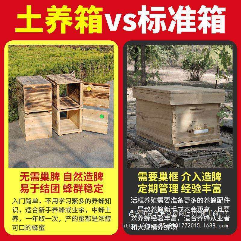 新款双开门蜂箱全杉木烘干蜜蜂箱全套中蜂箱子土养诱蜂箱密峰纽帝