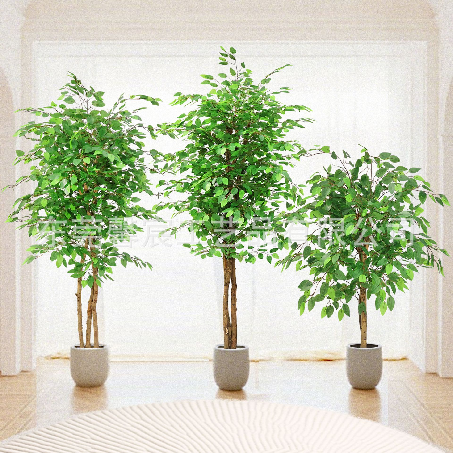仿真榕树绿植真木杆小叶榕盆栽落地摆件树室内植物装饰假绿植批发