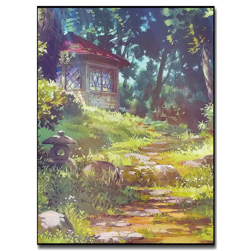 风景山水绘画落日简单解压填色手工客厅油彩颜料装饰数字油画diy