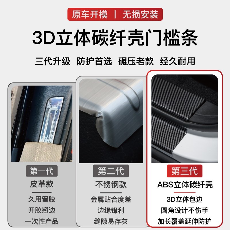 适用于宝马3系5系X1/X3/X5/X6/X4X7改装门槛条防踩保护贴配件踏板