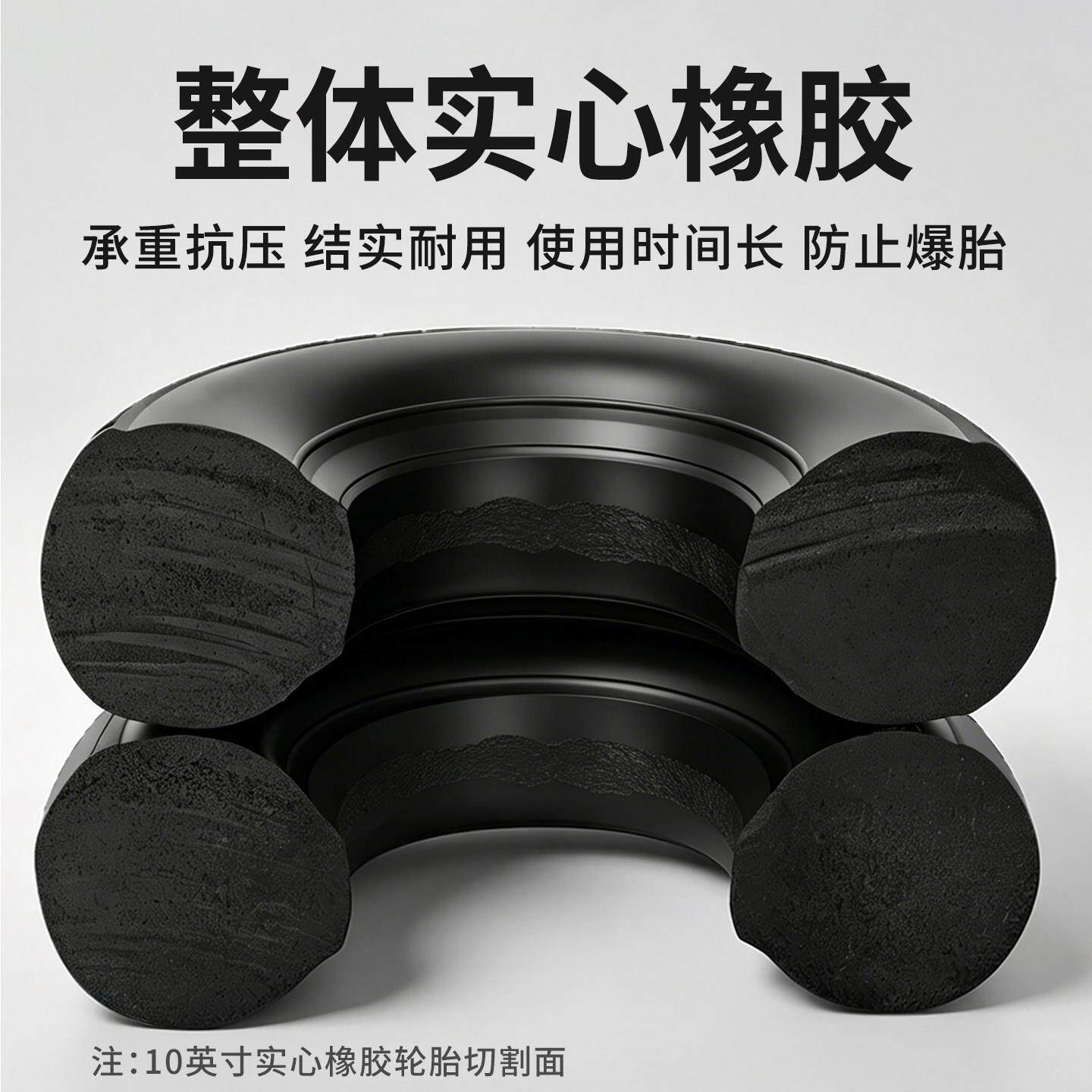 实心单轮脚轮重双橡轴承实心单轮静载音万向轮仓库搬运8/10/12/1