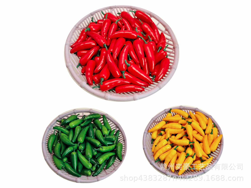 工厂自销仿真迷你蔬菜水果模型厨房装饰道具假小号红黄绿辣椒尖椒