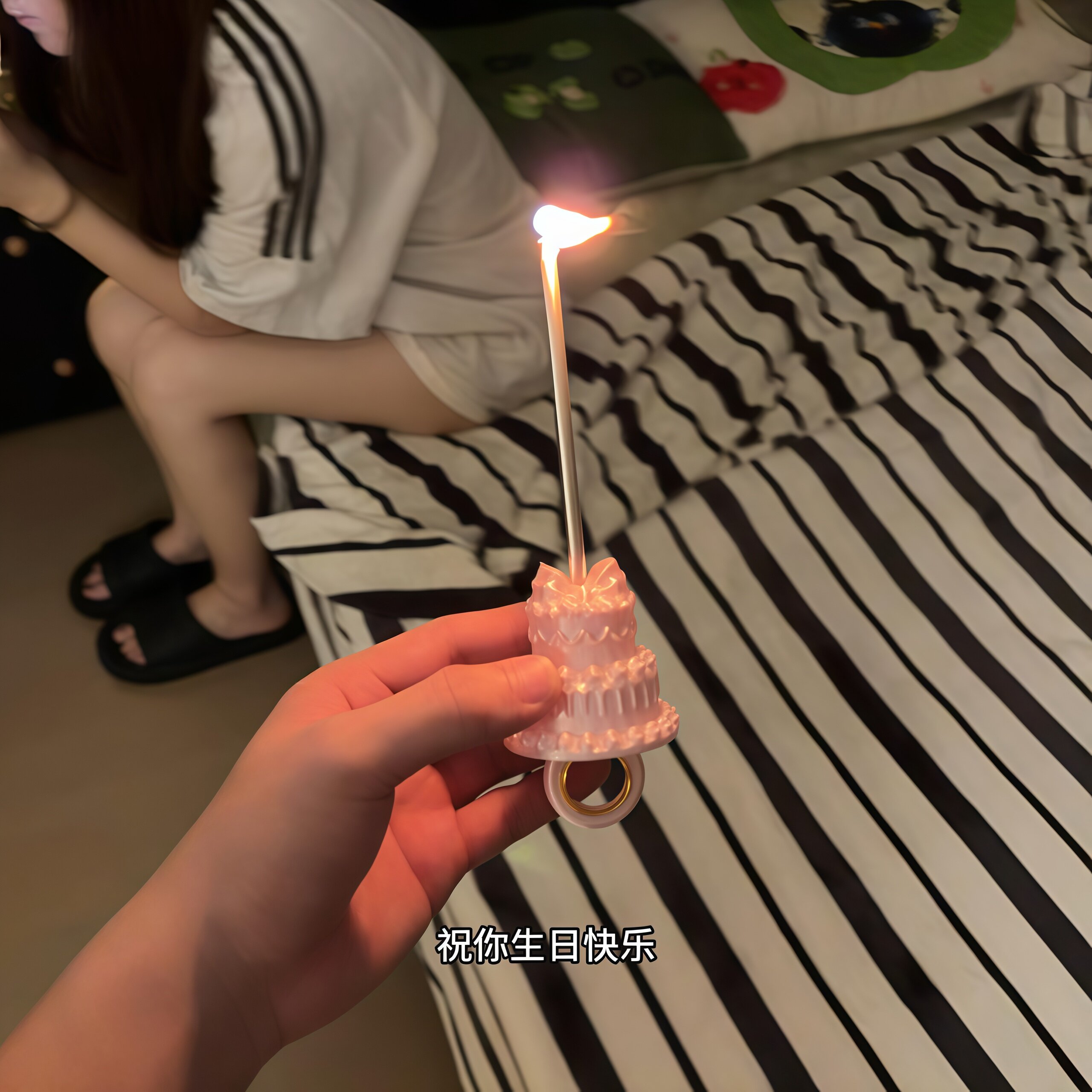 蛋糕蜡烛戒指创意ins风生日装戒指/指环
