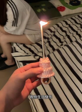 蛋糕蜡烛戒指创意ins风生日装饰戒指3d打印拍照出片神器小众首饰