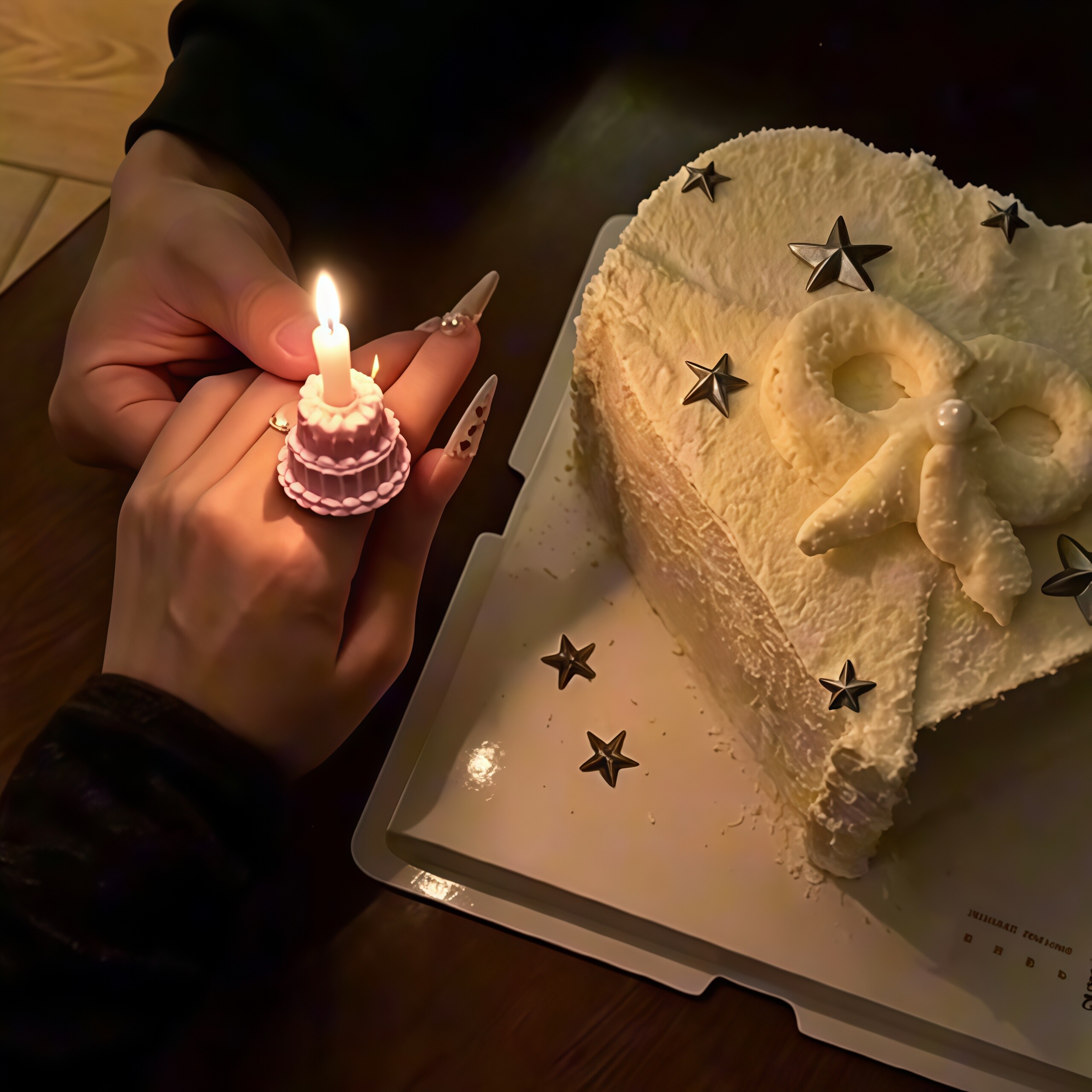蛋糕戒指3D打印创意生日装饰手戒指/指环