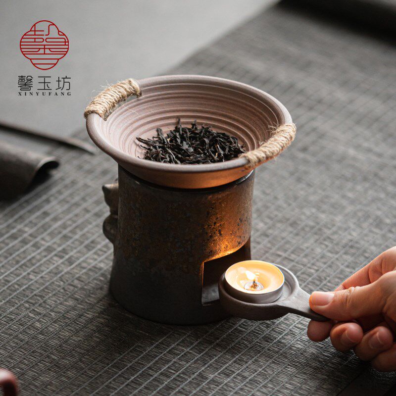 馨玉坊复古蜡烛温茶炉暖茶器公杯茶壶加热底座炒香烤橘子烤红枣