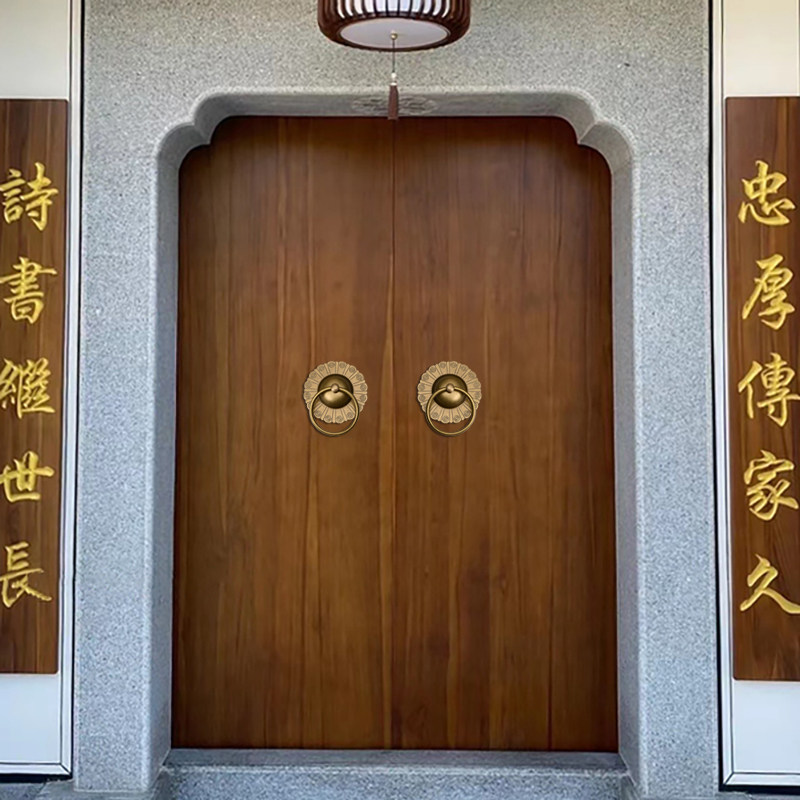中式农村古典大木门环复古纯黄铜拉手装饰门环拉环老房门配件把手
