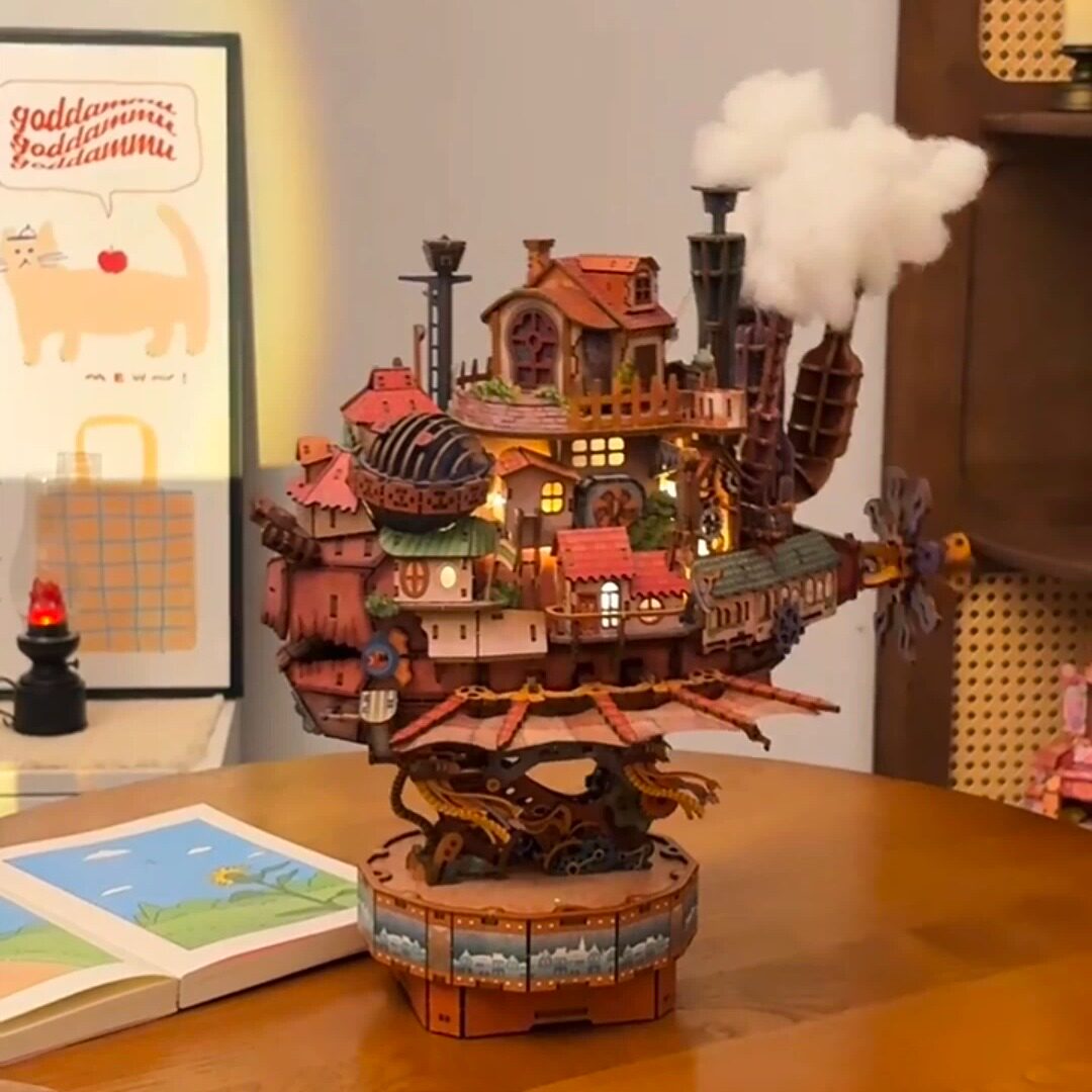 哈尔的移动城堡拼装模型创意趣味木质3d立体益智拼图高级感礼物图片