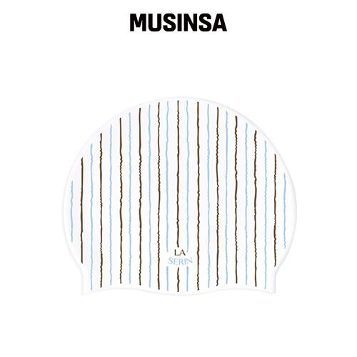 LASERIN WIGGLE条纹白蓝泳帽 MUSINSA韩国官网直邮进口