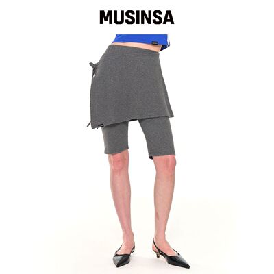 ZIZEMUSEUM BIKER LAP SKIRT SHORTS (CHACOL) M韩国官网直邮进口