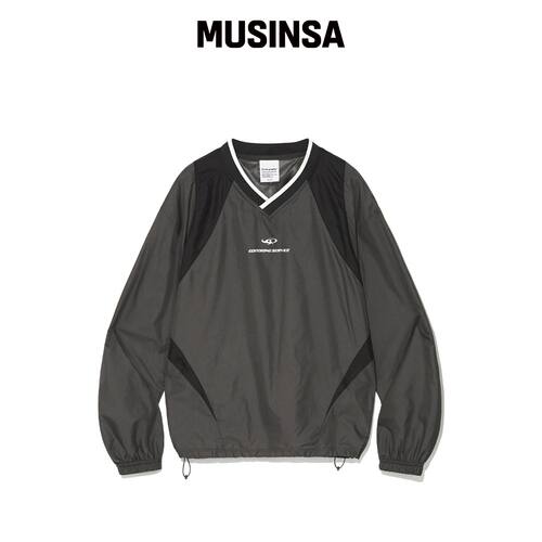 CGP 时尚拼色V领卫衣_炭灰色 MUSINSA韩国官网直邮进口