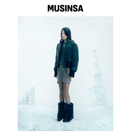 OJOS 可翻转格纹填充夹克 / 黑色 MUSINSA韩国直邮官方正品