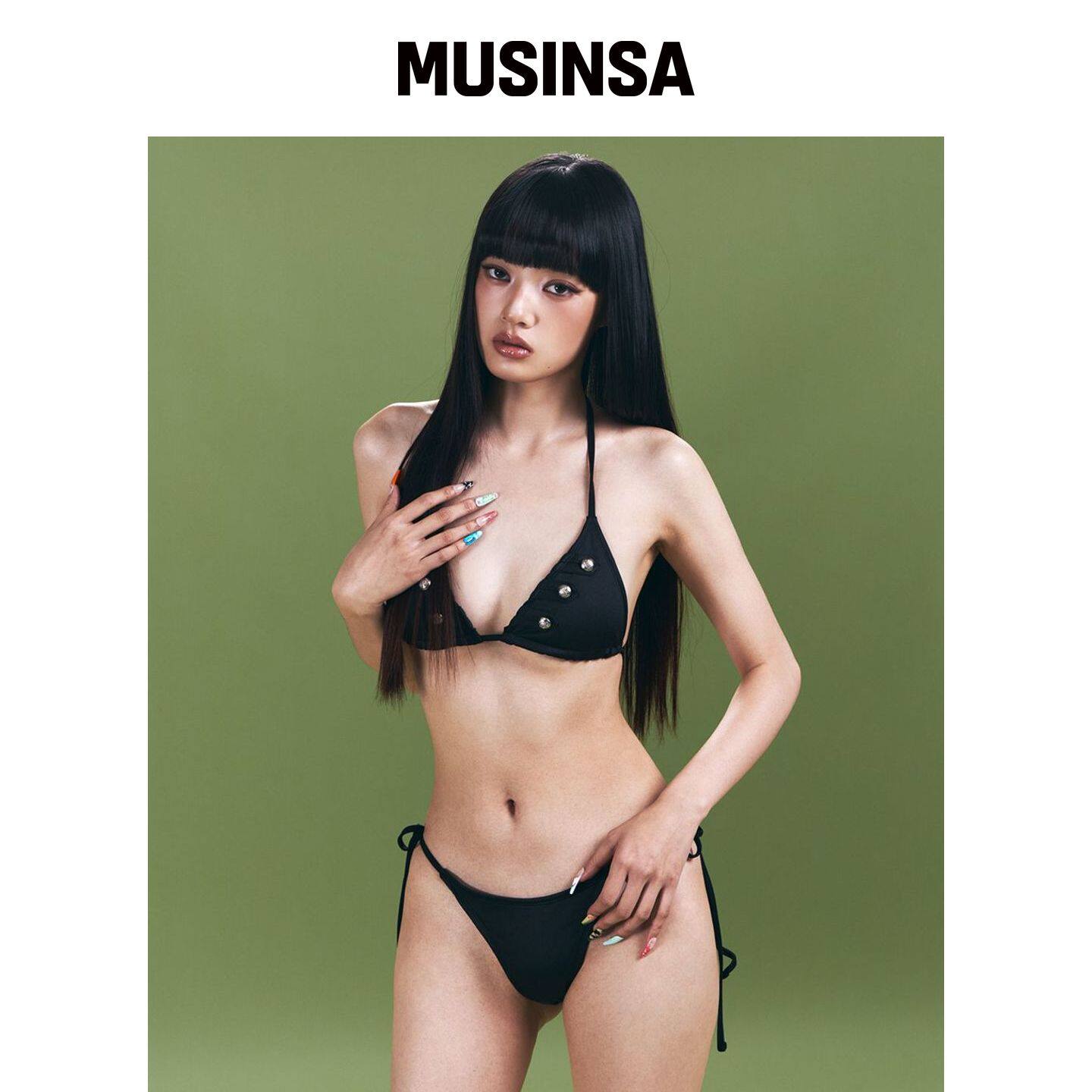 PLEASENOFOLLOW SASHA 军事风比基尼(黑色) MU韩国官网直邮进口