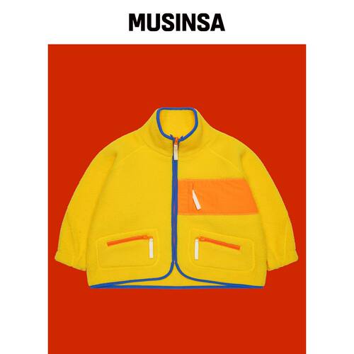 FRISE FRISE SHERPA FLEECE JACKET，柠檬黄韩国官网直邮进口