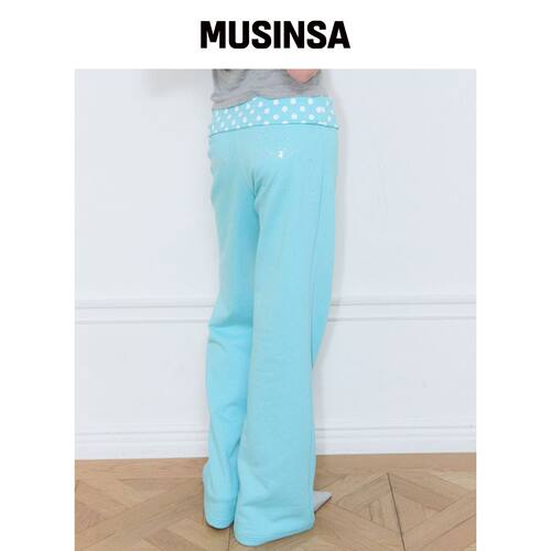 LUVISTRUE SY CRYSTAL FOLDING PANTS（蓝色） M韩国官网直邮进口
