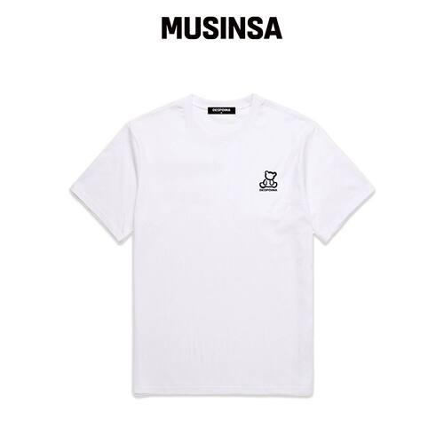 OUSE Teddy bear 背带裤 短袖T恤 (DS009) WHITE韩国官网直邮进口