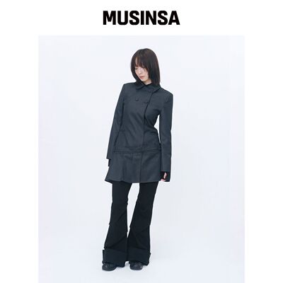MISEKI SEOUL 经典腰带夹克连衣裙炭灰色 MUSINS韩国官网直邮进口