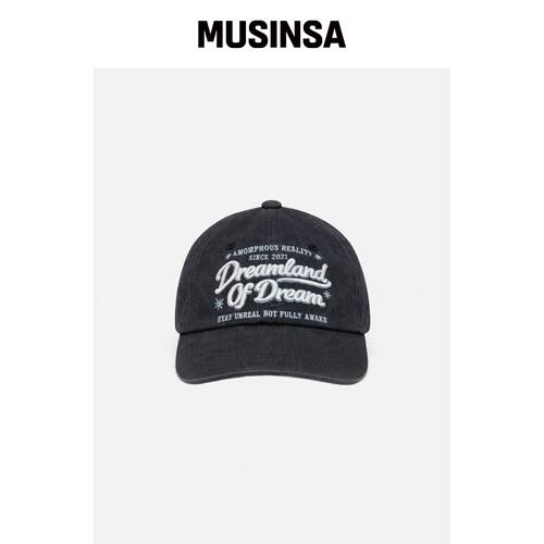 MEENDERI VINTAGE SCRIPT BALL CAP - CHARCOAL 韩国官网直邮进口