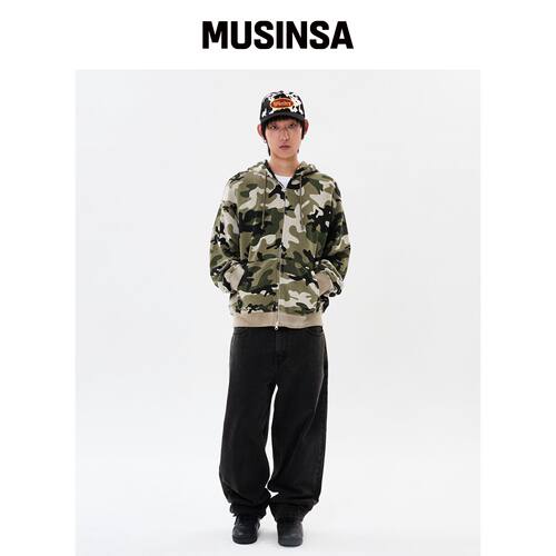 WKNDRS SWAMP CAMO 拉链连帽卫衣（迷彩） MUSIN韩国官网直邮进口