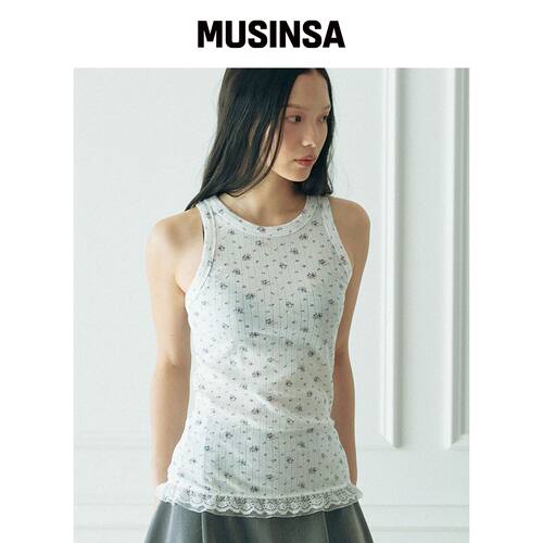 KOOKEESEE 花卉蕾丝吊带上装 (象牙色) MUSINSA韩国直邮官方正品