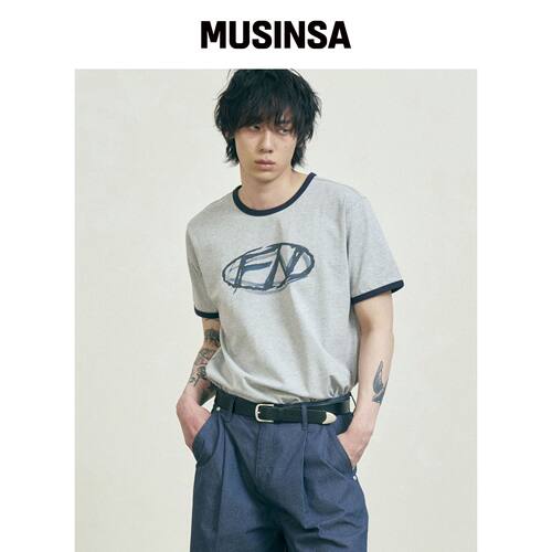 FERNOV FN SYMBOL LOGO RINGER T恤 灰色韩国官网直邮进口MUSINSA