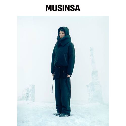 OJOS 加绒尼龙裤 / 黑色 MUSINSA韩国官网直邮进口
