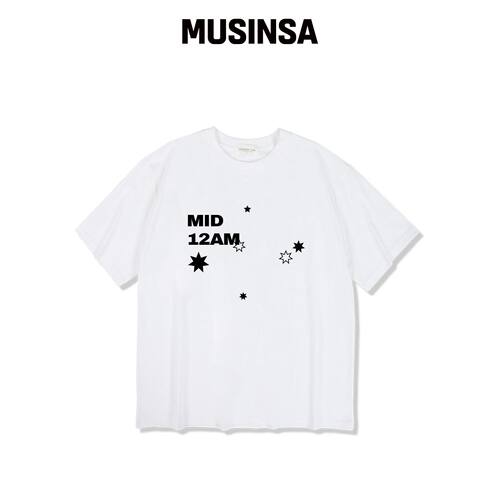 MIDNIGHT12AM MID12 STAR 短袖T恤 白色韩国官网直邮进口MUSINSA