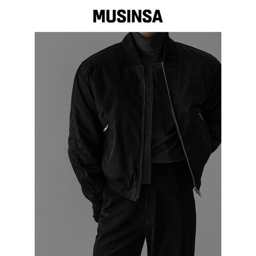 BOWLOW PRODUCT 黑色短款重型MA-1羽绒夹克 MUSI韩国官网直邮进口