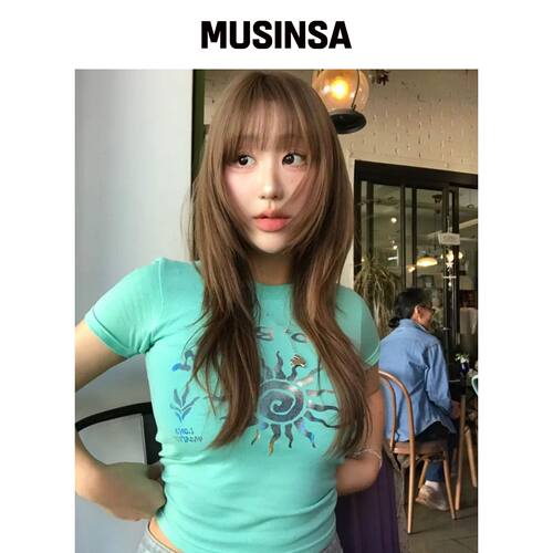 COSO CC 彩色艺术图案短款T恤（薄荷色）韩国官网直邮进口MUSINSA