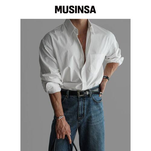 BOWLOW PRODUCT 基础款棉质衬衫 [白色] MUSINSA韩国官网直邮进口