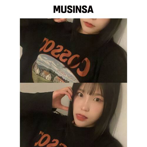 COSO 星期天早晨长袖T恤（黑色）韩国官网直邮进口MUSINSA