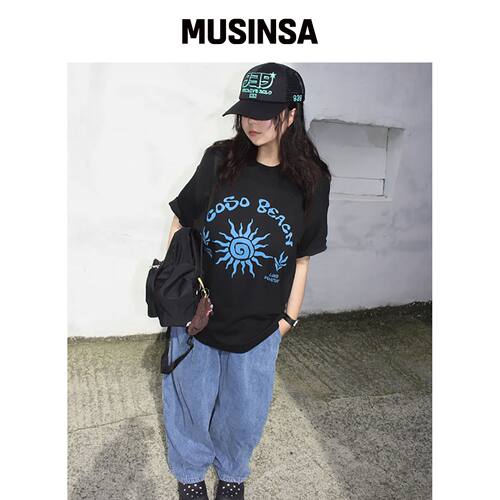 COSO 沙滩包美甲T恤 (BLACK)韩国官网直邮进口MUSINSA