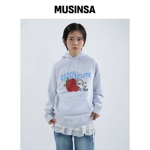 CGP BERRY CUTE 连帽卫衣-混色灰 MUSINSA韩国官网直邮进口