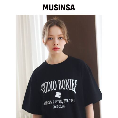 BONIEE [ARCH RETRO TYPO] 图形ROUJE PARIS T恤韩国官网直邮进口